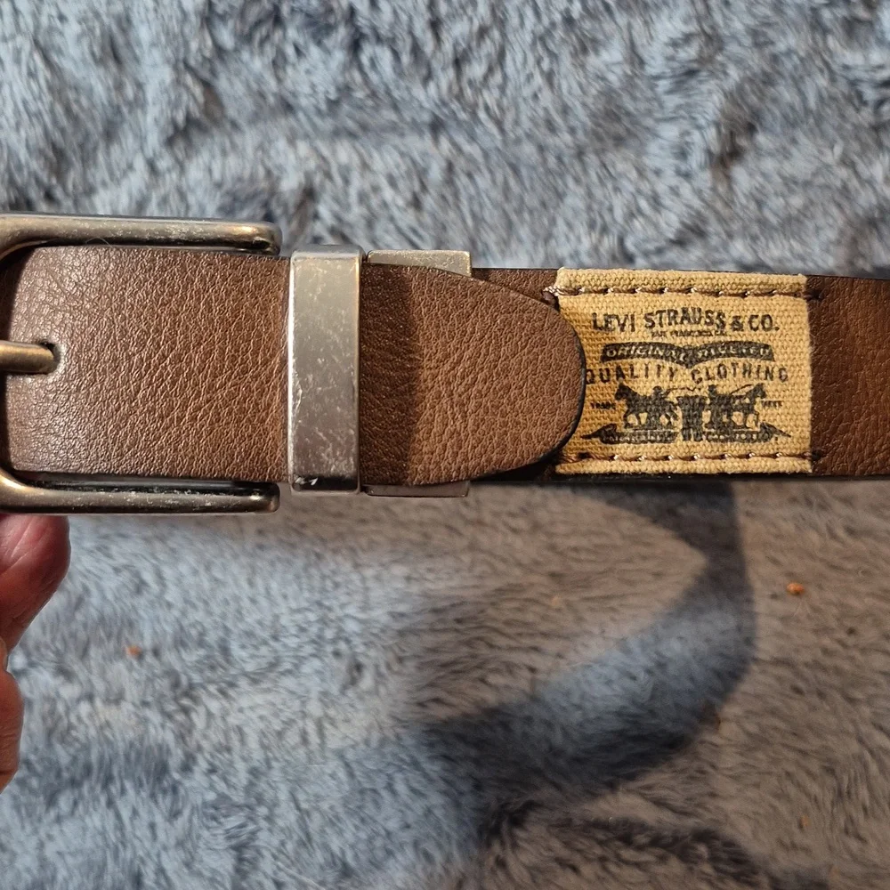 Boys Levi's Vintage Tan Leather Belt with Silver Buckle